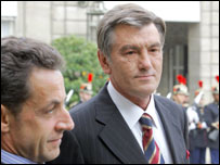 Віктор Ющенко та Ніколя Саркозі. Фото Укрінформ