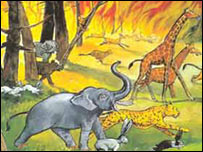 آتش در جنگل