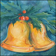 Bells and holly by David Cawthorne