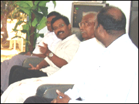 Thamilselvan meeting a European delegation in Vanni