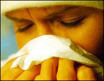 Pessoa com febre do feno