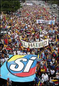 Manifestantes da oposição venezuelana