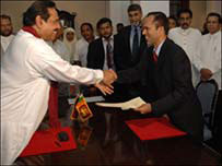 MLAM Hisbullah (R) swearing in as theeastern provincial health minister