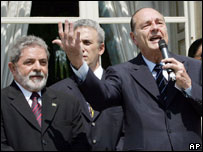 O presidente Lula e Jacques Chirac