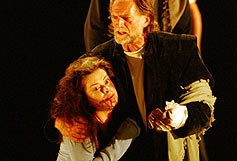 Image:  Eve Miles as Lavinia and David Bradley as Titus Andronicus in the RSC's production of Titus Andronicus.  Photograph by John Haynes © Royal Shakespeare Company 