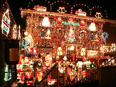 House in Christmas lights - Friends Road, Norwich
