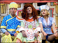 Wishy Washy, Widow Twanky and Aladdin.