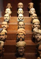Painted papier-mâché heads of Indian men
