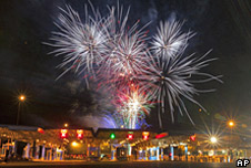 Fireworks over the Croatian border