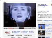 Hillary Clinton no vídeo divulgado no YouTube