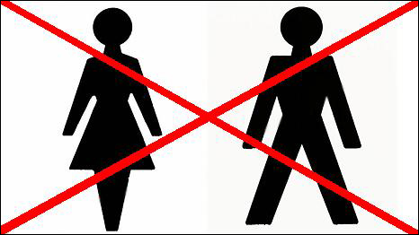 Crossed out toilet symbols