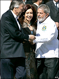 Néstor Kirchner, Cristina Fernandez Kirchner e Lula