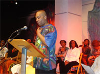 Malcolm on Stage at benefit concert