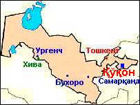 Карта Узбекистану