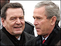 Gerhard Schroeder ve George Bush