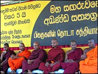 Buddhist monks in a Satyagraha protest (Library photo)