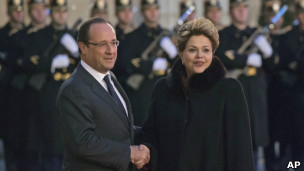 Presidentes François Hollande e Dilma Rousseff