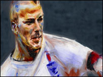 Beckham vẽ theo kiểu của danh họa Lucien Freud