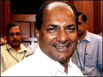 وزیر دفاع اے  کے انٹنی (فائل فوٹو)