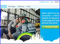 Página da Skype na internet