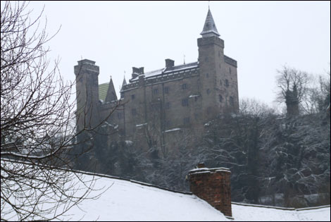 Front: Alton Castle in snow