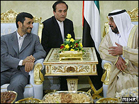 محمود احمدی نژاد و شیخ خلیفه بن زاید آل نهیان، عکس از مهر