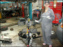 Lucie Plant as a mechanic