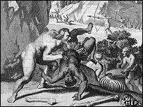 Ilustração de canibalismo