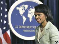 A secretária de Estado dos Estados Unidos, Condoleezza Rice