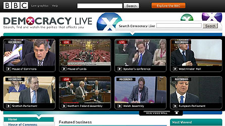 Image of the Democracy Live website