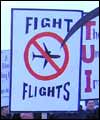 Airport protest sign 