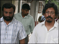 Mr. Jaseeharan (L) with Mr. Tissanayagam at the courts (file photo)