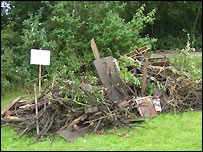 Debris from the main pond at Mickleover Meadows