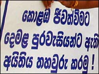 Protest in Colombo against the eviction (photo Elmo Fernando)
