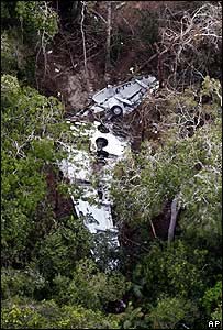 Destroços do avião da Gol que caiu em 29 de setembro de 2005