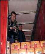Paul Ross on lorry