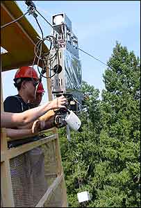 Pesquisadores utilizam o Treebot (Imagem:CENS)