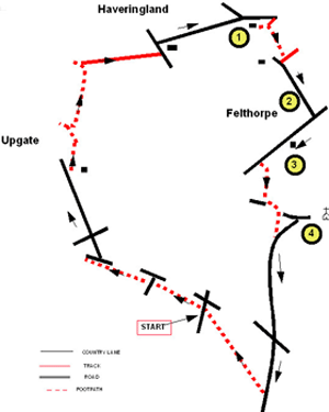 Map of Taverham walk.