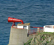 Foghorn now lying redundant on the Scottish coast