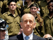 اولمرت و نظامیان اسرائیل
