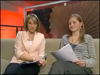 Anna presents in the BBC Midlands Today studio