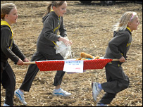 Somersham Brownies carry off the injured teddies