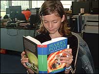 Picture: Caitlin gets stuck into the latest Potter instalment