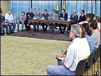 Encontro de líderes do MST com o governo no Brasil