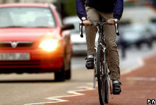 A cyclist on the road