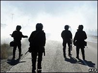 Policiais na província de Neuquén