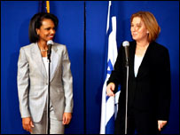 Ngoại trưởng Mỹ Condoleeza Rice và Ngoại trưởng Israel, Tzipi Livni