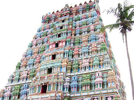 The tower of the meenakshi amman temple