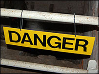 Stoke Hall Vaults danger sign