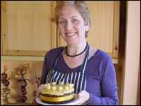 Jan Bailey with her simnel cake.